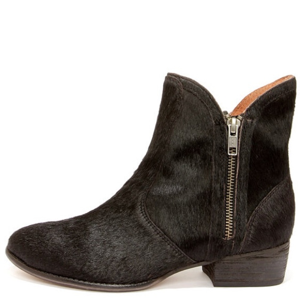 Seychelles Lucky Penny pony hair booties in black
